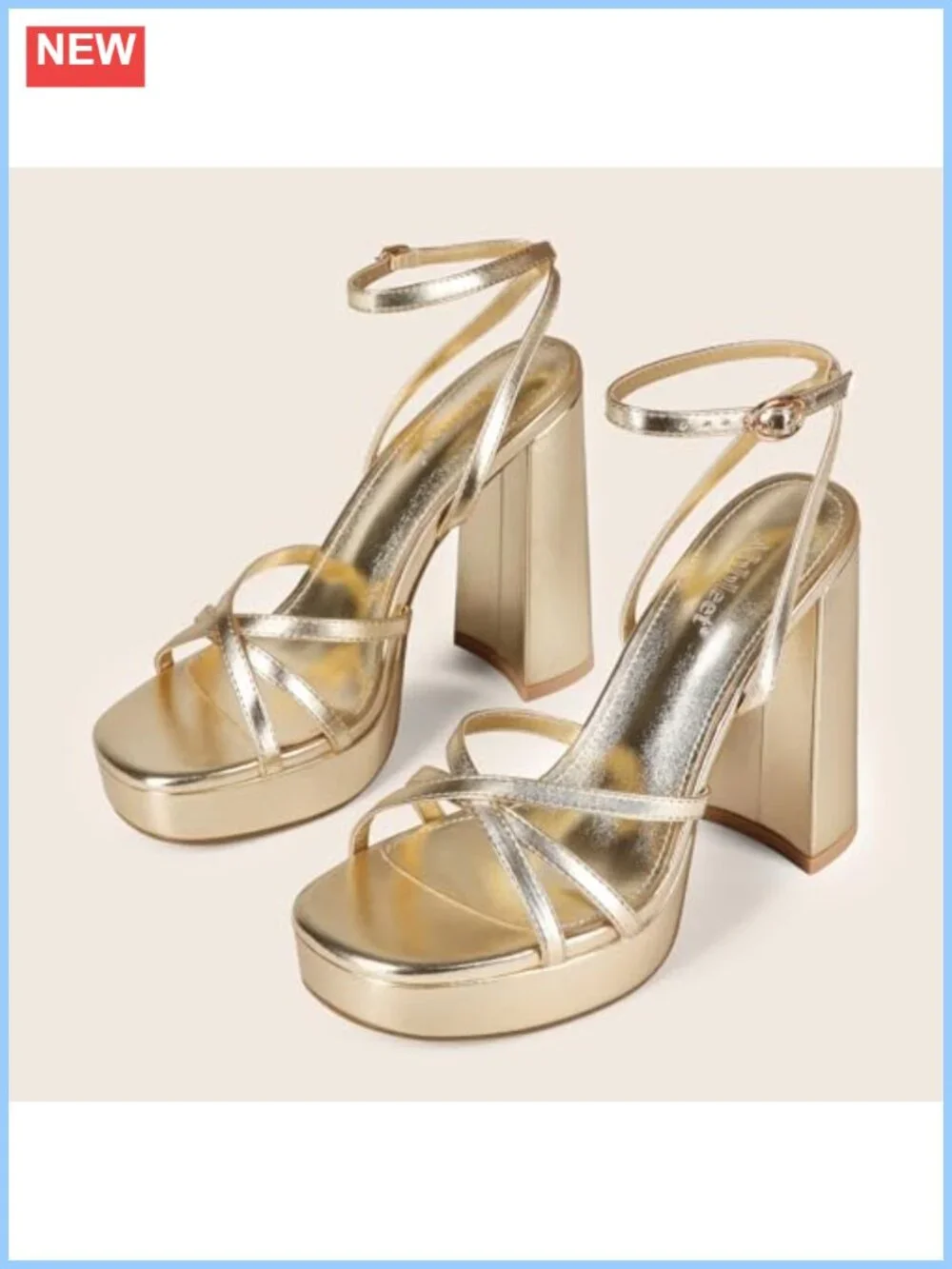 Strappy Chunky Platform Heels Women Lace-Up Thick High Heel Sandals